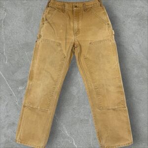 Vintage Y2K Carhartt B01 BRN Double Knee Tan Canvas Carpenter Pants 32x30-31x28